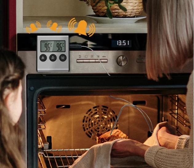 TERMOMETR KUCHENNY DO PIEKARNIKA WĘDZARNI GRILLA MIĘSA WODY z sondą