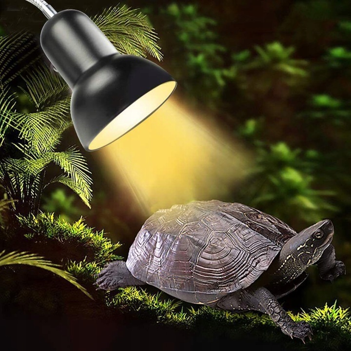 ŻÓŁW LAMPA GRZEWCZA LAMPA Z ŻARÓWKĄ UVA UVB I OBROTOWYM ZACISKIEM 360°