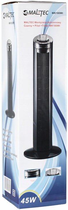 WENTYLATOR STOJĄCY KOLUMNOWY WIATRAK PODŁOGOWY OSCYLACJA TIMER LED