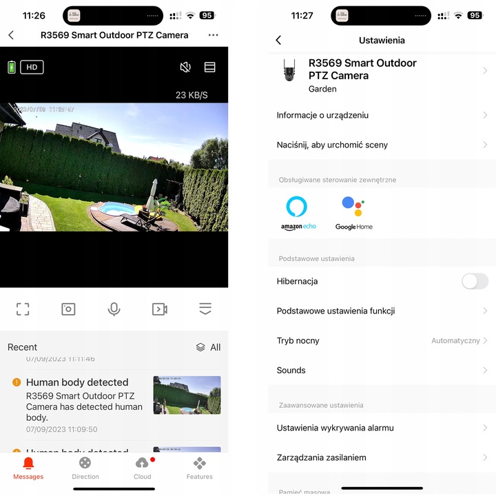 Kamera Zewnętrzna WiFi Obrotowa Panel Słoneczny Akumulator Aplikacja WOOX