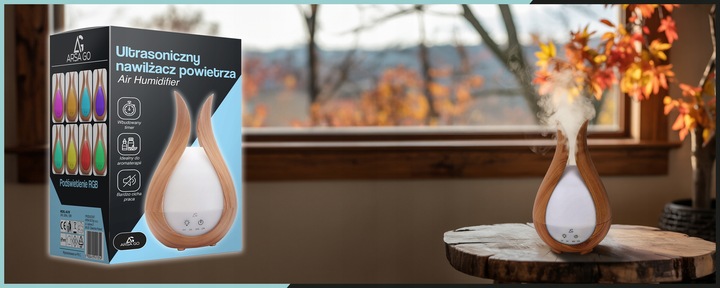NAWILŻACZ POWIETRZA DYFUZOR ZAPACHOWY AROMATERAPIA LAMPKA NOCNA DLA