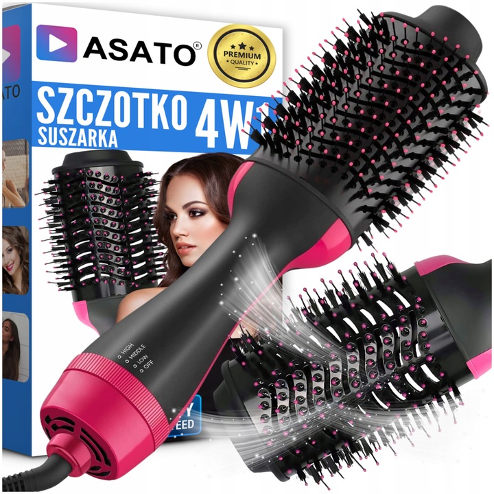 Duża Szczotka Suszarka Lokówka Prostownica Do Stylizacji Włosów 4w1