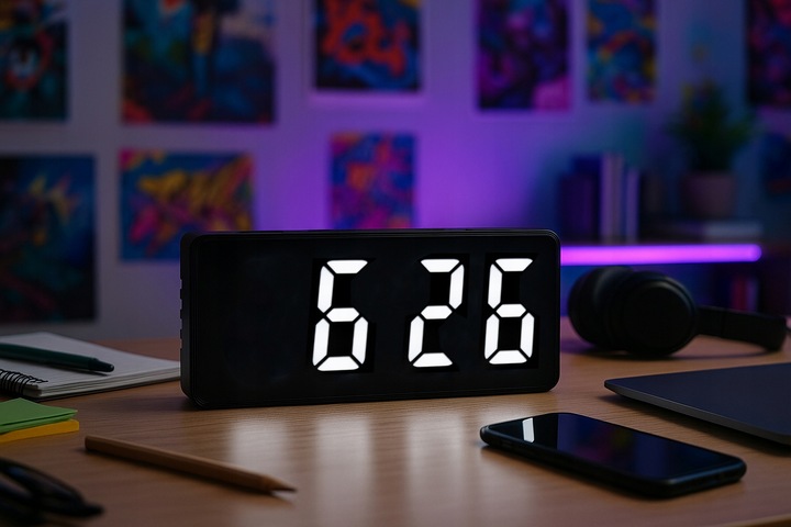 BUDZIK ELEKTRONICZNY ZEGAR LED CYFROWY STOJĄCY TERMOMETR ALARM DATA