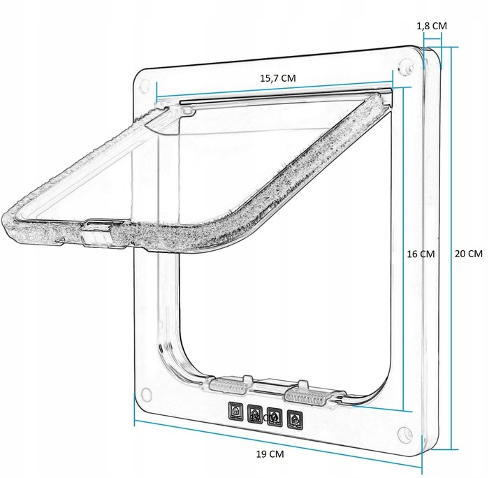 DRZWI Z KLAPĄ DLA PSA KOTA DRZWICZKI WAHADŁOWE KLAPA 4 SPOSOBY BIAŁE S