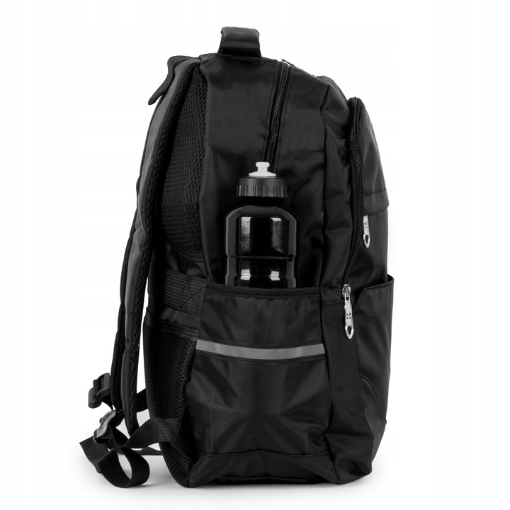 Bivacc Pojemny plecak szkolny młodzieżowy czarny zestaw 3 szt Bivacc