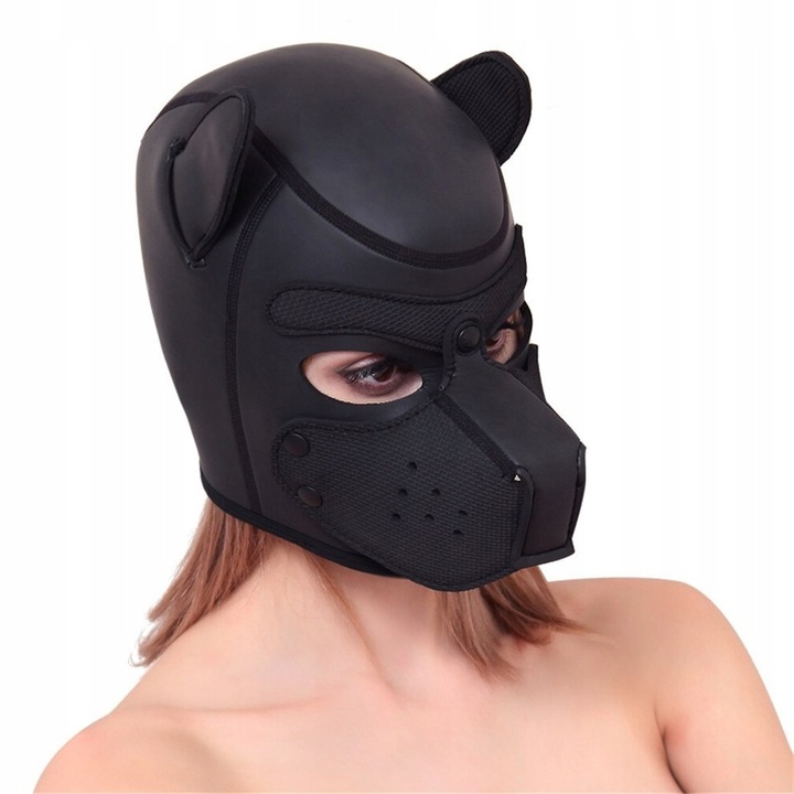 MASKA PSA BŁYSZCZĄCA, DO ZABAW KLIMACIE BDSM