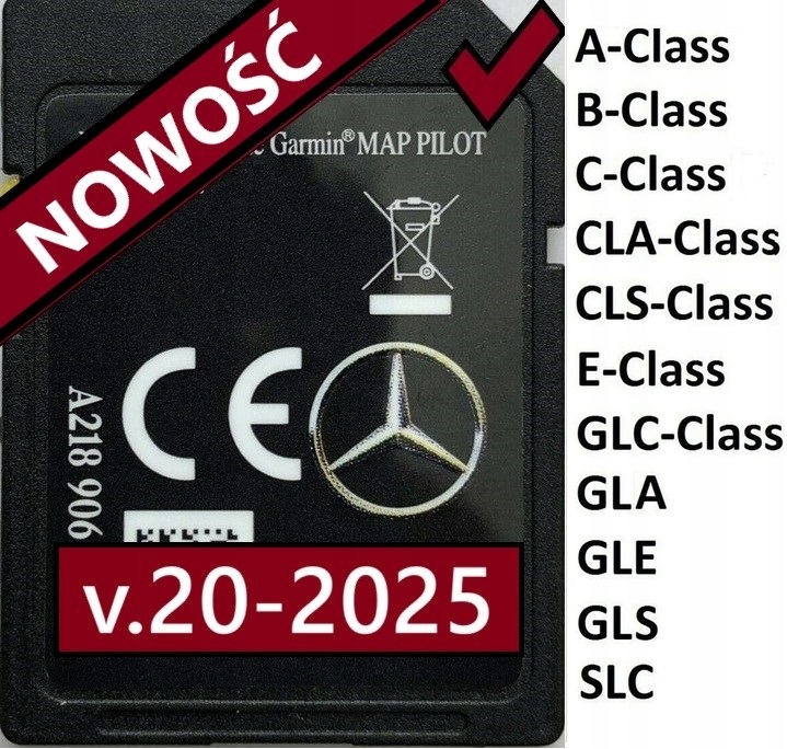 MERCEDES GARMIN Karta MAPA 2025 PL MENU A B C E CLA CLS GLA GLC GL