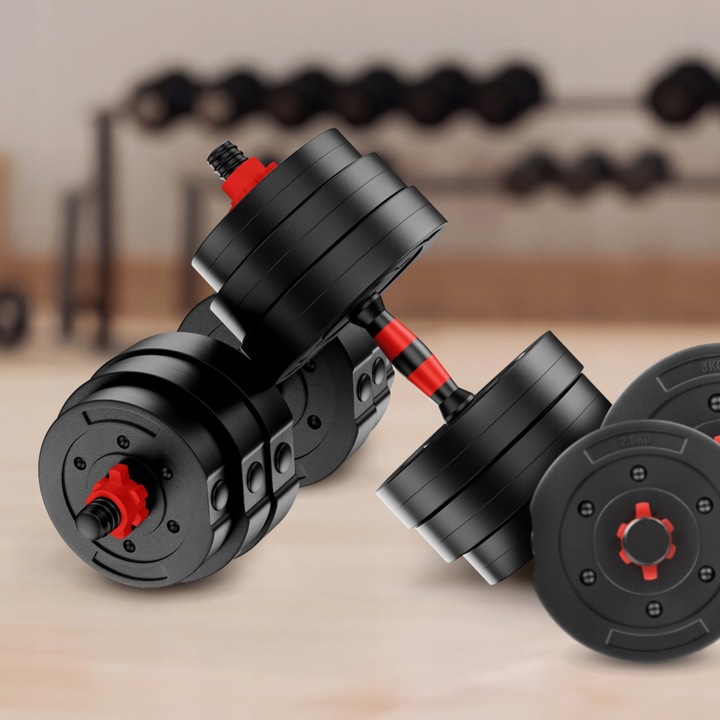 HANTLE BITUMICZNE REGULOWANE 2x20 KG DO ĆWICZEŃ SIŁOWYCH CIĘŻAR ZESTAW