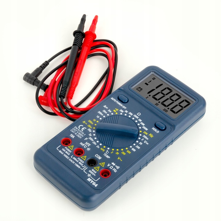 MULTIMETR MIERNIK CYFROWY PRĄDU LCD TEMPERATURY UNIWERSALNY TESTER