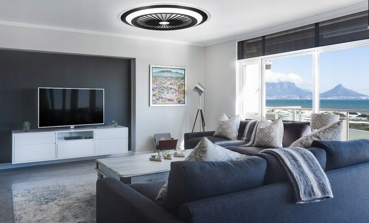 WENTYLATOR SUFITOWY WIATRAK PLAFON LAMPA LED 52 CM DUŻY APLIKACJA BLUETOOTH