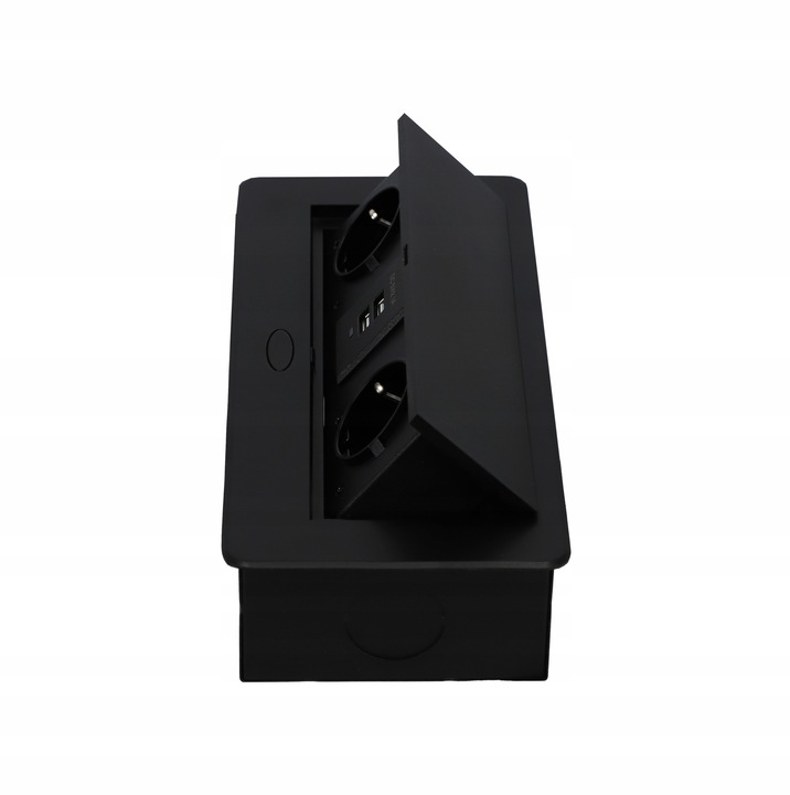 Gniazdo Nablatowe Chowane w Blat Kuchenny Potrójne Wpuszczane 2X 230V Biuro