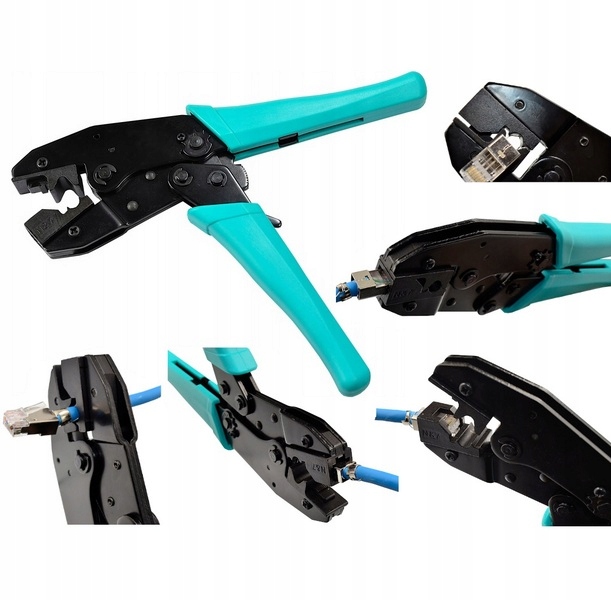 ZACISKARKA DO WTYKÓW EKRANOWANYCH RJ45 KAT.6A KAT.7 NA GRUBY KABEL