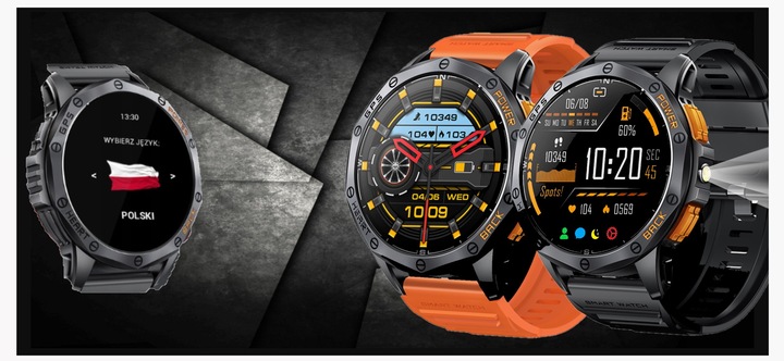 SMARTWATCH MĘSKI Z GPS K67 PL-MENU WODOODPORNY SMSY ROZMOWY SMART WATCH