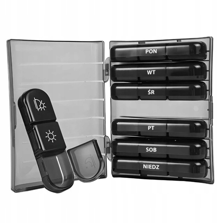 KASETKA NA TABLETKI LEKI TYGODNIOWA ORGANIZER POJEMNIK 7 dni 3 pory dnia