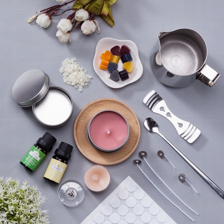 ZESTAW DO ROBIENIA ŚWIEC ROBIENIE WOSKU SOJOWEGO ŚWIECE DIY NA PREZENT