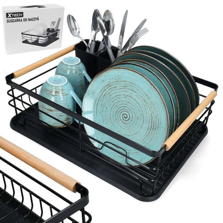 Suszarka na Naczynia Ociekacz Czarny Jednopoziomowy Xtech