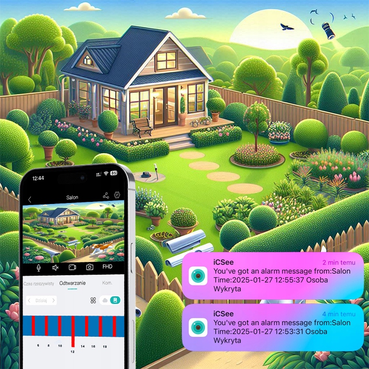 ZEWNĘTRZNA OBROTOWA KAMERA BLOW WIFI IP 5MP ULTRA HD AUDIO IP66 ICSEE ZOOM