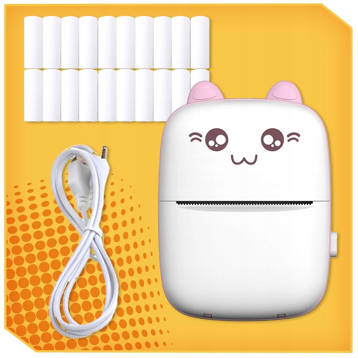 Mini Drukarka Termiczna DRUKUŚ ORYGINALNY Do Zdjęć Przenośna + 11 ROLEK