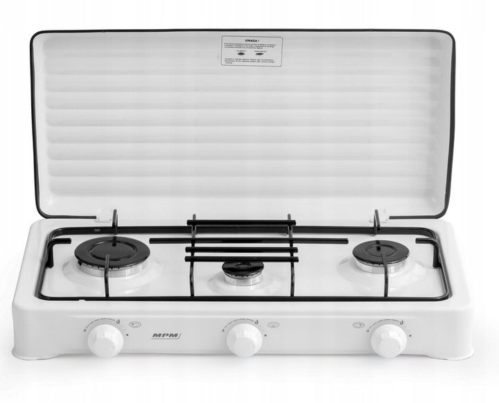 Kuchenka gazowa 3-palnikowa MPM + Reduktor z zabezpieczeniem + Wąż 2m
