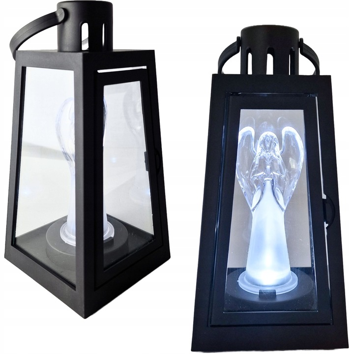 LATARENKA LED DEKORACYJNA LAMPION ANIOŁEK LATARNIA Z ANIOŁEM OZDOBNA