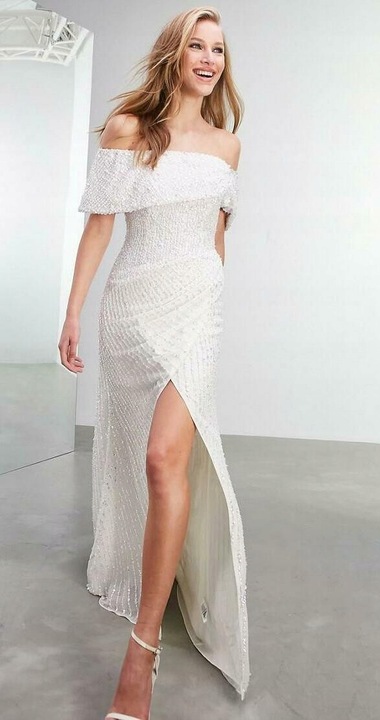 Asos Edition vtl CEKINY ŚLUBNA SUKNIA CECILIA S XXK