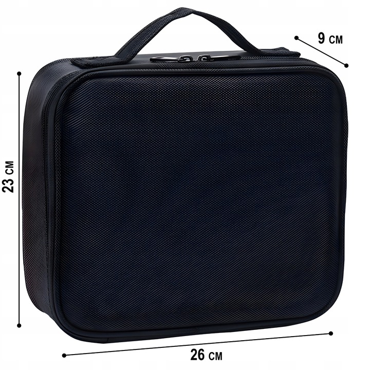 KOSMETYCZKA ORGANIZER KUFEREK NA KOSMETYKI DUŻA TORBA PODRÓŻNA CZARNA