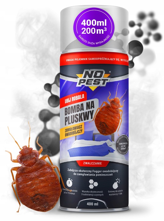 BOMBA NA PLUSKWY KARALUCHY PAJĄKI FOGGER NO PEST 400ML GRANAT ULTRA