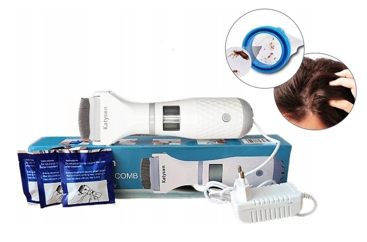 GRZEBIEŃ NA WSZY GNIDY USUWA PCHŁY ELEKTRYCZNY FILTR ODKURZACZ TERMINATOR