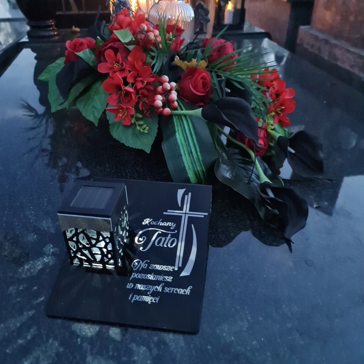 ZNICZ SOLARNY Wieczna Latarenka LED STATUETKA GRÓB lampka dla TATY