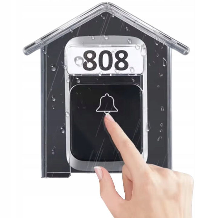 DASZEK OCHRONNY DO DZWONKA BEZPRZEWODOWEGO OSŁONA PRZYCISKU PRZEŹROCZYSTA