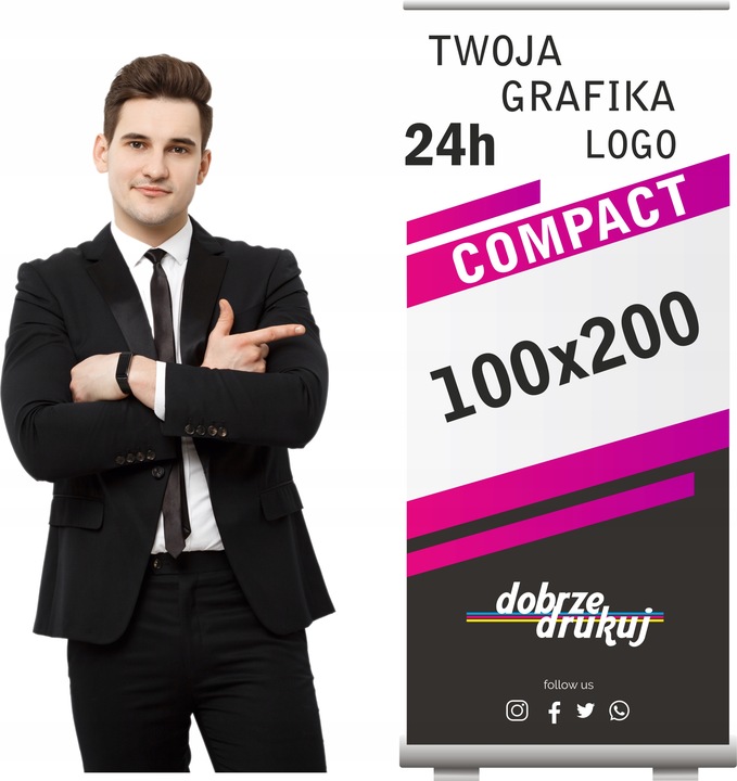 ROLL-UP 100x200, ROLLUP z wydrukiem 1440 DPI BLOCKOUT - reklama TARGI