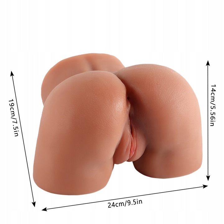 Brązowy seks lalka męski Masturbator z realistyczną pochwą i odbytem 2,3 kg