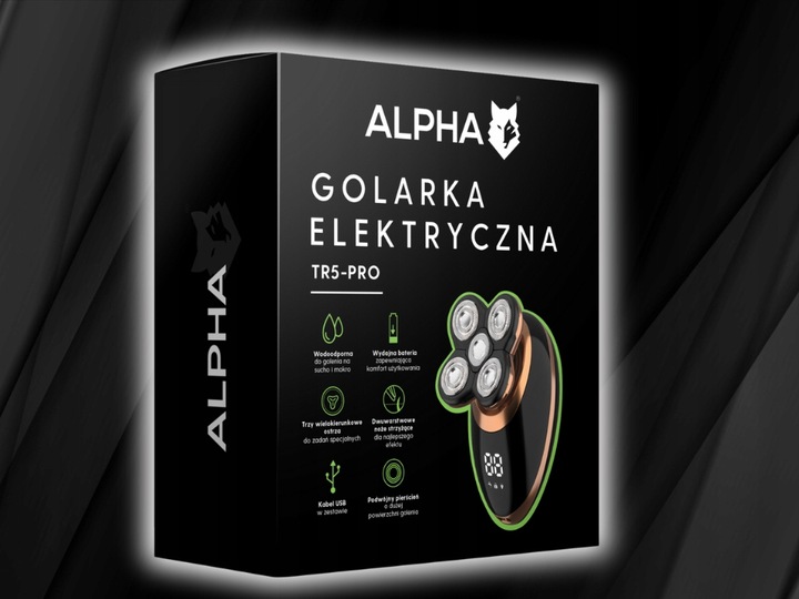 Golarka Męska 5W1 Maszynka do Golenia Brody, Włosów i Głowy - Trymer Alpha
