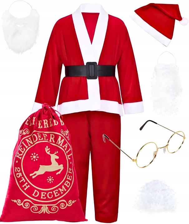 9W1 ZESTAW KOSTIUM ŚWIĘTEGO MIKLOŁAJA STRÓJ PRZEBRANIE PROFESJONALNY ŚWIĘTA