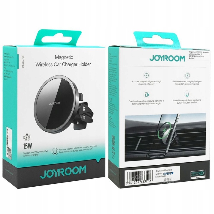 Uchwyt Samochodowy Ładujący z MagSafe 15W Kratka Nawiewu do iPhone 14/15/16