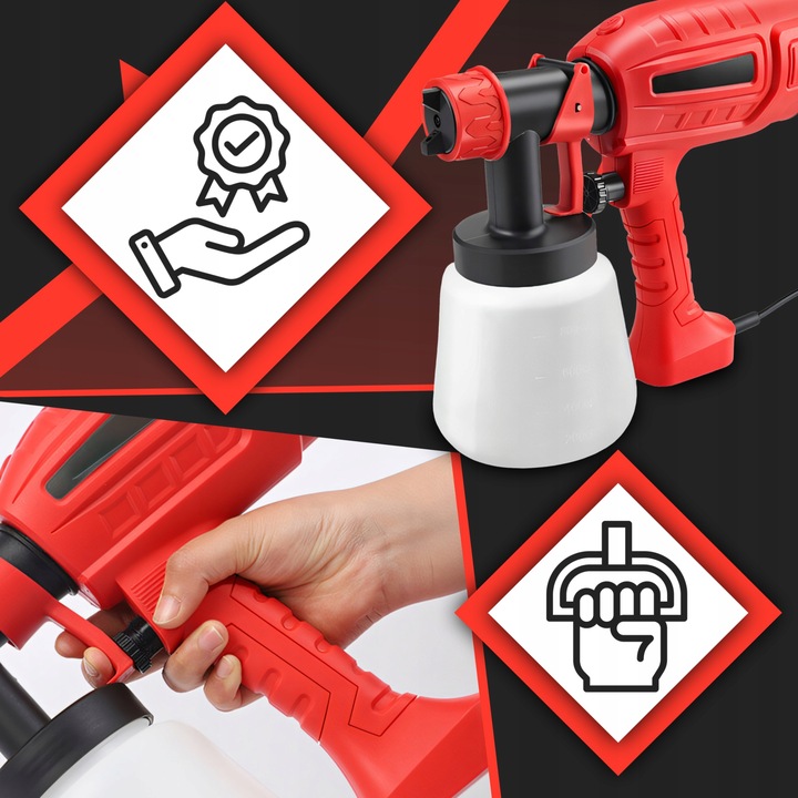 PISTOLET ELEKTRYCZNY NATRYSKOWY DO FARB 1200 ML AGREGAT MALARSKI 400W