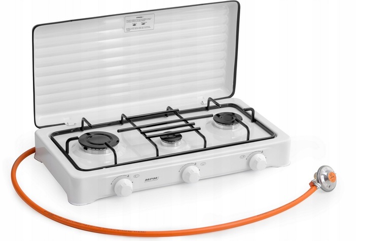 Kuchenka gazowa 3-palnikowa MPM + Reduktor z zabezpieczeniem + Wąż 2m