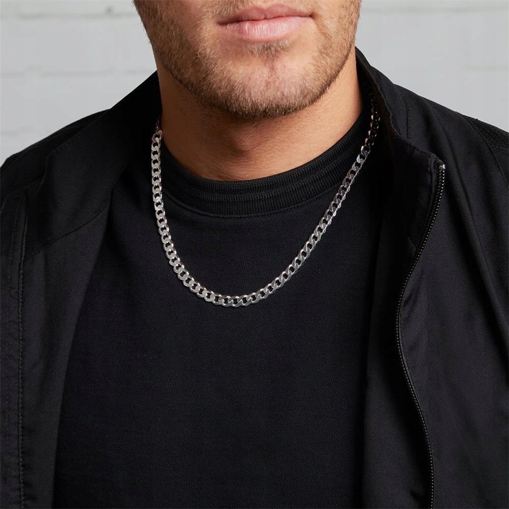 ŁAŃCUCH Srebrny Męski Łańcuszek SREBRO pr.925 5mm/50cm Pancerka + GRATIS
