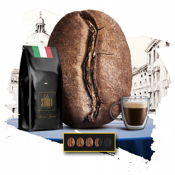 Kawa ziarnista 1kg LA STORIA Sellezione Speciale 100% Arabica Świeżo Palona