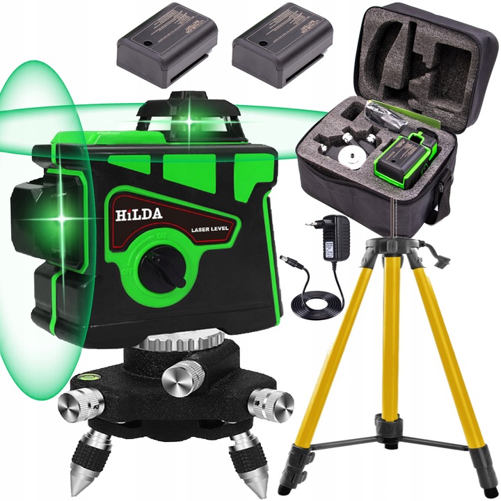 LASER KRZYŻOWY HILDA POZIOMICA 12 linii STATYW AKU