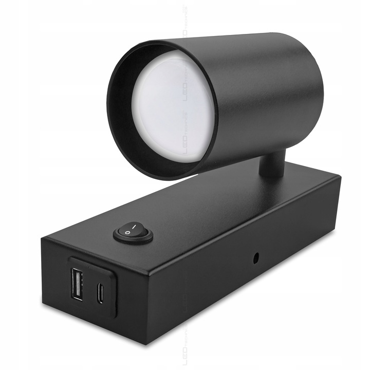 Kinkiet Ścienny Lampka LED z włącznikiem NOCNA NAD ŁÓŻKO + USB USB-C