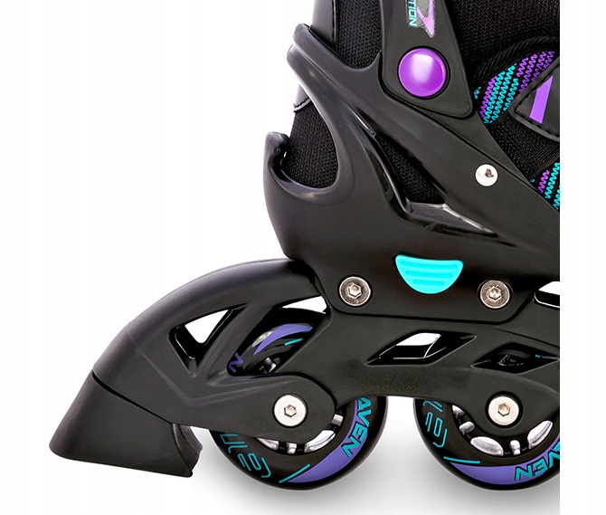 Rolki Regulowane RAVEN Cande Black/Mint/Violet 35-39 Kauczuk
