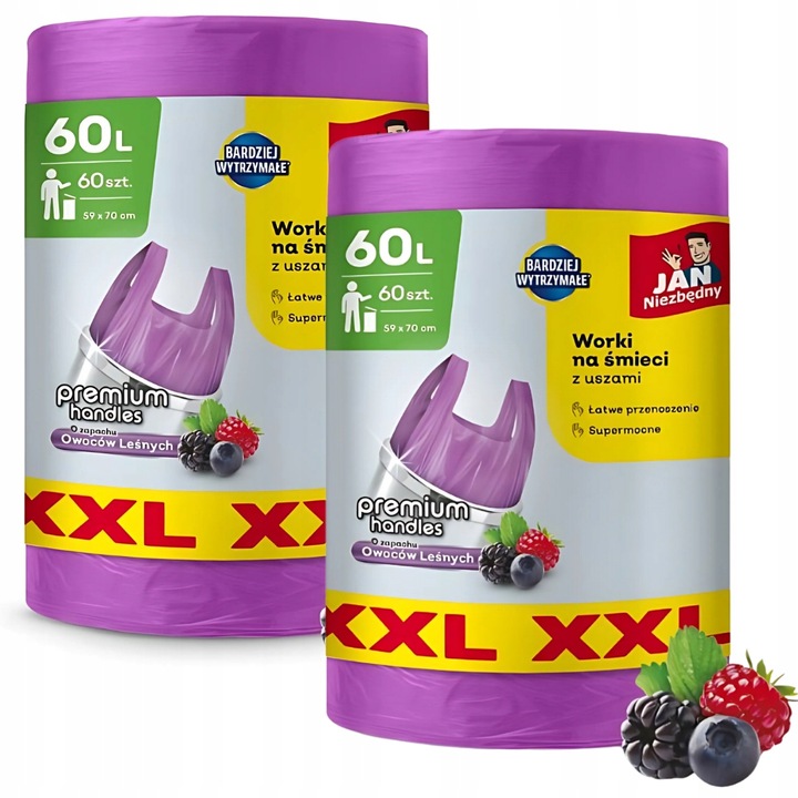 Worki na śmieci 60l Jan Niezbędny zapach 60szt x 2