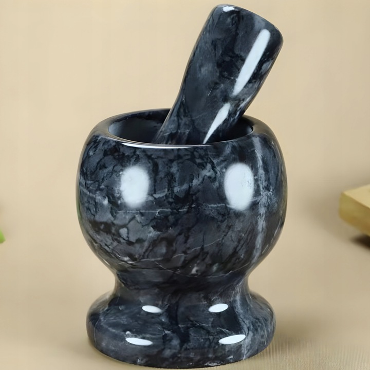 MOŹDZIERZ KUCHENNY KAMIENNY TŁUCZEK DO UCIERANIA PRZYPRAW ZIÓŁ