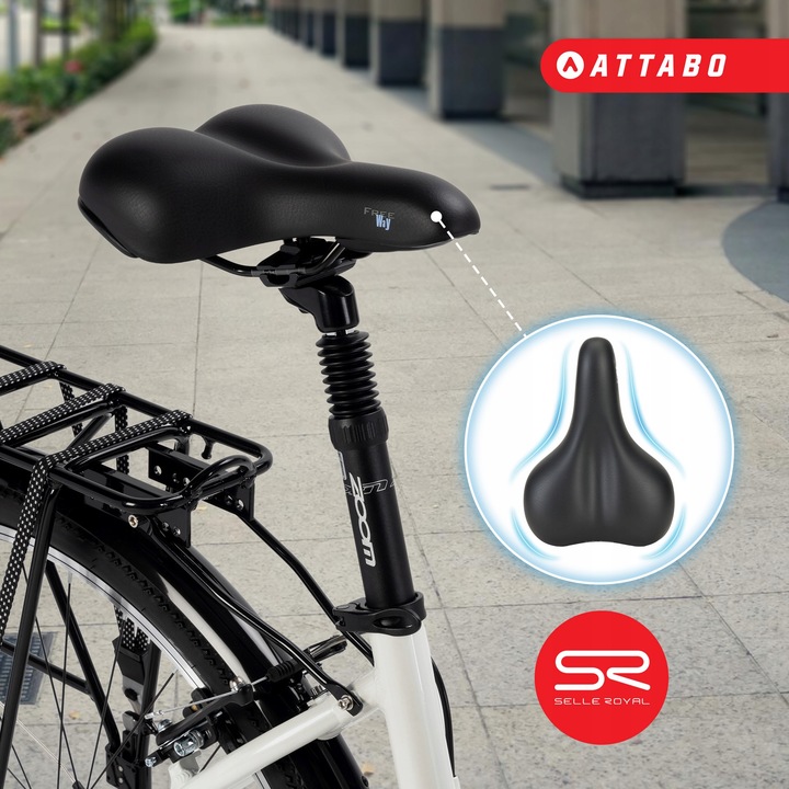 Rower trekkingowy damski ATTABO 17" Shimano Altus Dynamo Nexus Suntour