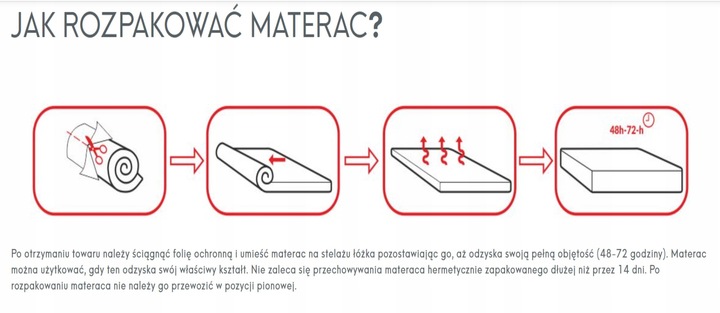 Materac 90x200 10cm H4 Twardy +Pokrowiec Pikowany