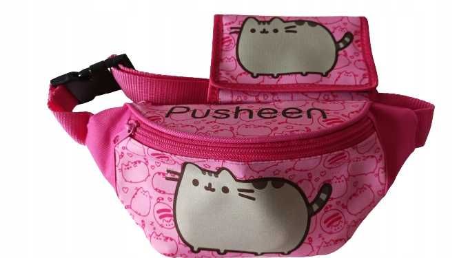 GRUBY KOTEK Saszetka Nerka + Portfel Różowy Na Prezent