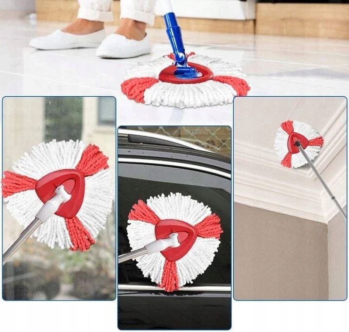 12x WKŁAD DO MOPA OBROTOWEGO VILEDA OKRĄGŁY KOŃCÓWKA MIKROFIBRA EASY