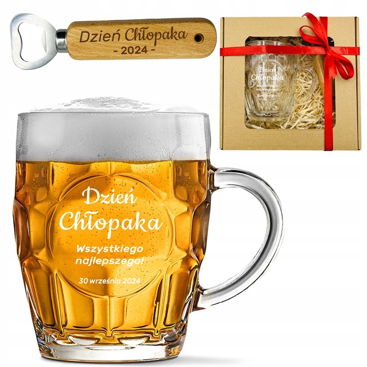 ZESTAW DO PIWA KUFEL + OTWIERACZ PREZENT DZIEŃ CHŁOPAKA dla kolegi z