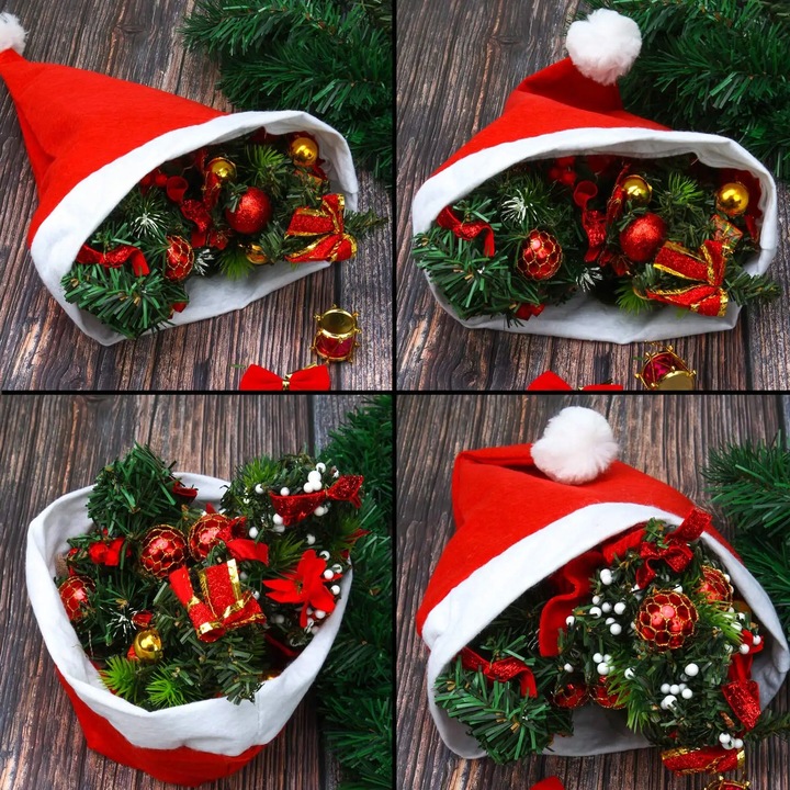 CZAPKA ŚWIĘTEGO MIKOŁAJA CZERWONA 10szt PRZEBRANIE STRÓJ KOSTIUM ŚWIĄTECZNY